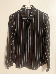 MARCO Blusa a Rayas de Seda con Botones Talla S - Imagen 1 de 4