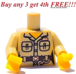 ☀️NEW LEGO Minifigure Minifig Torso Body Tan Zoo Keeper Outfit Uniform - Picture 1 of 3