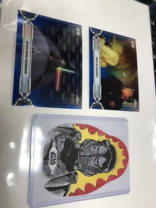 Topps Star Wars Chrome 2019 Sketch Clinton Yeager Porg Shaped & Blue Refractor - Picture 1 of 5
