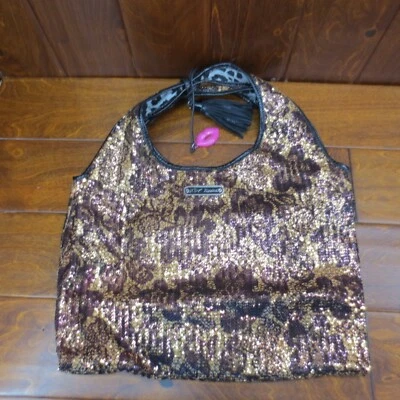 BETSEY JOHNSON Sequin Hand Shoulder Bag Color Bronze Gold Black - Image 1 of 4