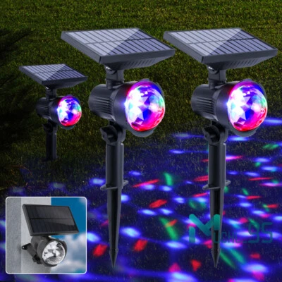 Solar Power Spot Light Colors Changing Path Wall Light Garden Projector Lights - Image 1 of 4