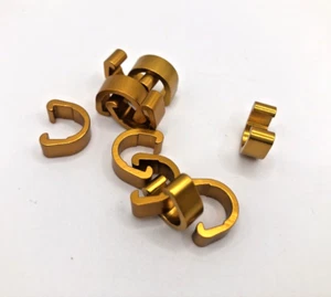 10x Gold Bronze Metal Alloy Hydraulic Housing C-Clips Holding Brake Cables - Picture 1 of 4