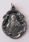 Vintage Sterling Christ Medal w/Sterling Backing 4.8gms 1&quot;x0.75&quot;