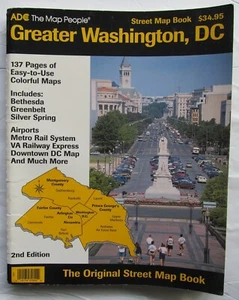 GREATER WASHINGTON DC ADC 2ND ED. 1995 STREET MAP BOOK ATLAS TRAVEL. - Picture 1 of 8