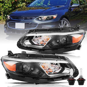 Headlights For 2016-2018 Chevy Malibu Halogen Projector Driver+Passenger Side - Picture 1 of 7