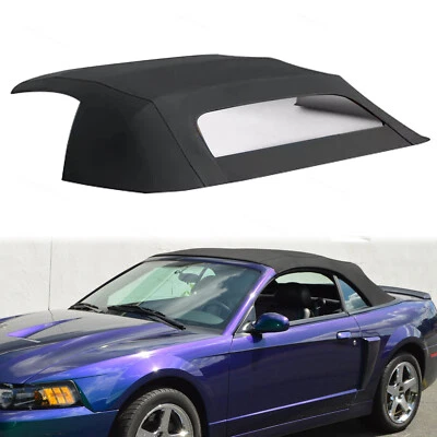 Convertible Soft Top For 1994-2004 Ford Mustang w/DOT Plastic Window Vinyl Black - Image 1 of 4