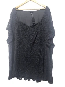 Torrid Black Lace Sweetheart Off Shoulder Babydoll  Plus Size 6X Top Blouse - Picture 1 of 8