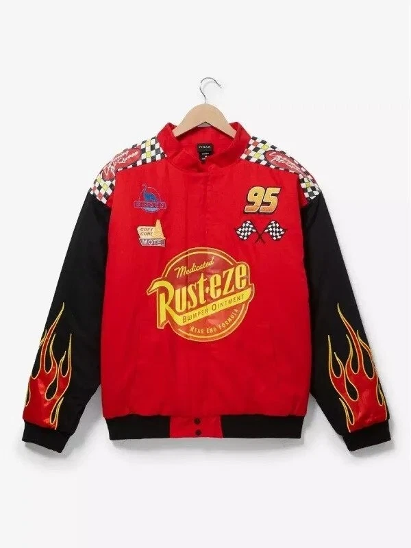 Men's Biker Disney Pixar Cars Lightning Mcqueen Racing Red Jacket for Men Gift - Image 1 of 3