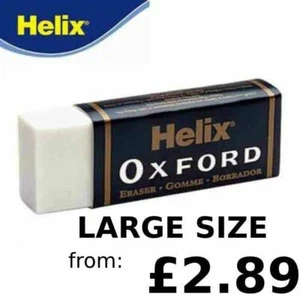 HELIX OXFORD PENCIL ERASERS RUBBER PREMIUM QUALITY HB SCHOOL ART - LARGE SIZE - Picture 1 of 10