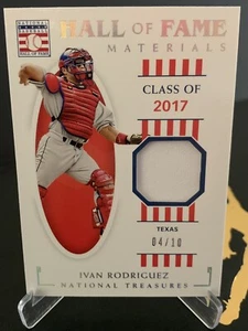 2021 National Treasures - Ivan Rodiguez - Hall Of Fame Materials - #04 Of 10 - Picture 1 of 2