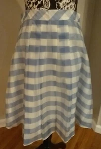 NWT Womens Brooks Brothers Checked Organza Pleated Skirt Sz 8P - Picture 1 of 5