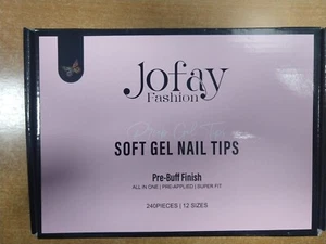Jofay Fashion Black French Tip Soft Gel Long Stiletto Nails Kit - E3D - Picture 1 of 4