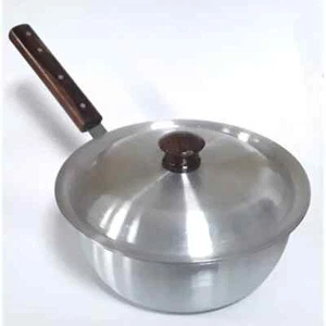 Aluminium Frying Pan Professional Wooden Handle Curry Fry Pan With Aluminum Lid - Picture 1 of 1