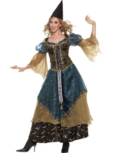 Medieval Renaissance Wizardess Spellcaster Dress Women's Costume - Picture 1 of 1