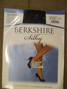 3x-4x Berkshire Pantyhose Fantasy Black Silky Sheer Control Top - Picture 1 of 2