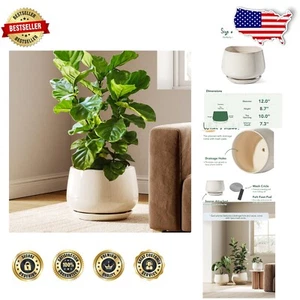 12-Inch Reactive Glaze Flower Pots - Stylish Indoor Planters for Modern Homes - Picture 1 of 8