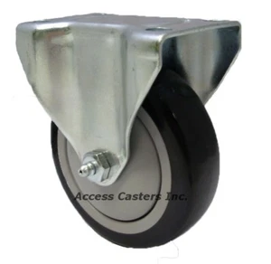 5P20PR 5" x 1-1/4" Rigid Plate Caster, Polyurethane Wheel, 300 lbs Capacity - Picture 1 of 1