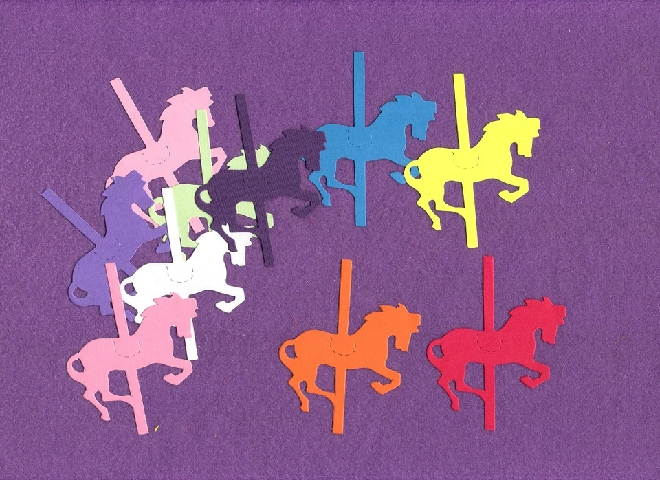 Tarjetas de álbum de recortes troquelados pequeños CAROUSEL HORSE Foto 1 de 1