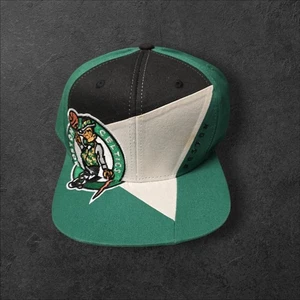 Adidas Boston Celtics NBA Big Logo Cap Snapback Hat Green Black Color Block - Picture 1 of 4