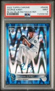 2022 Topps Chrome Rookie George Kirby #RAGK Auto Blue Raywave Refractor PSA 9 - Bild 1 von 2
