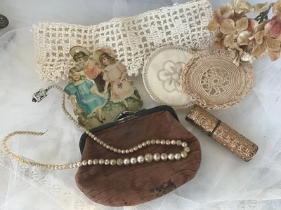 古董 批量 复古 宝藏 金色 香水瓶 硬币 钱包 蕾丝等 — 第 1/4 张图片