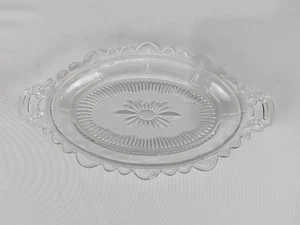 Vassoio ciotola ovale inciso Chantilly vetro Cambridge elegante piatto burro - Foto 1 di 6
