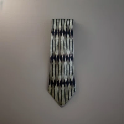 Ziggurat By Mulberry Neckware Tie Silk Brown/multicolor  Geometric 4" Hand Made - Image 1 of 4