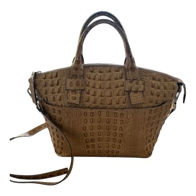 Cartera Bandolera CLAUDIA FIRENZE Italia Cuero Genuino Beige Cocodrilo Repujado Foto 1 de 4