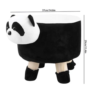 Mini Animal Shape Stool Lovely Stool With Flannel Solid Wood Furniture (Panda) - Picture 1 of 10