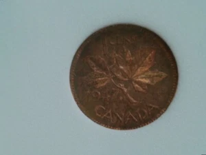 1947 Canada Small Cent Penny Uncirculated Red Maple Leaf - Picture 1 of 2