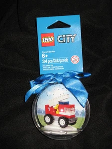 Holiday 2014 LEGO CITY FIRE TRUCK blue BAUBLE Ornament 34 pcs FAST SHIP Retired - Picture 1 of 1