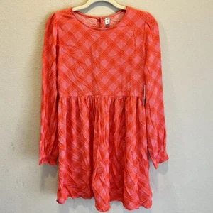 BP orange rosa kariertes Kleid Größe Small Langarm neu mit Etikett Plissee Damen neu N4 - Bild 1 von 5