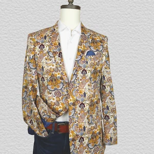 Linea Uomo Abrigo Deportivo Blazer Chaqueta Para Hombre 38R 2 Botones Paisley Multicolor Preppy - Imagen 1 de 19