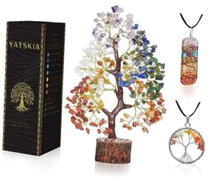 Chakra Crystal Tree - Handmade Healing Crystal Tree Seven Chakra (Golden Wire) - Picture 1 of 7