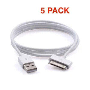 5 Pack 3ft 30pin Charger USB Sync Data Cable for iPhone 4 4S iPod Touch 4th Gen - Picture 1 of 4