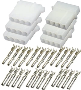 Conector macho y hembra TE/AMP 4 pines, comercial MATE-N-LOK colgante libre (juego de 3) - Imagen 1 de 7