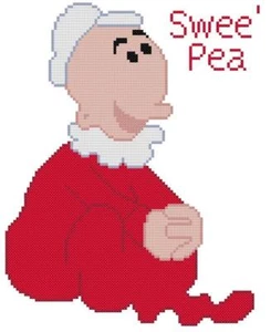 KREUZSTICH + BASTELMUSTER Popeye Olive Oyl Baby Säugling Kleinkind Swee'Pea Matrose - Bild 1 von 16