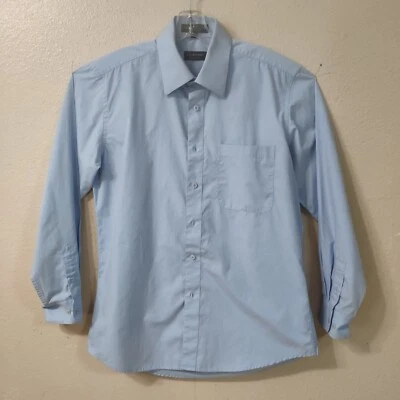 Milani Button Up Dress Shirt Size 32-33 Neck 15" Long sleeve Light Blue J623 - Image 1 of 4