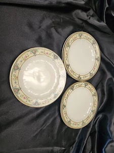 Vintage Steubenville Ivory 217 Pink Rose Gold Trim 6 Inch Desser Plates Set Of 6 - Picture 1 of 5