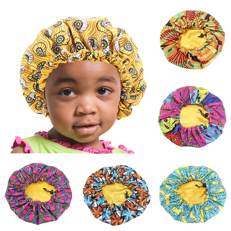 Gorro para dormir nocturno con estampado africano para bebés niños gorro de pelo satinado turbante sombrero diadema  Foto 1 de 4