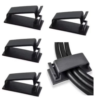 Kabelbinder Kabelhalter Kabel Clip Klammer Halterung Klebehaken Computer Tisch  - Bild 1 von 4