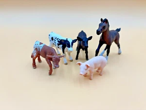 Schleich Farm Animal Lot Germany Cows Pig Horse Collectible - Picture 1 of 10