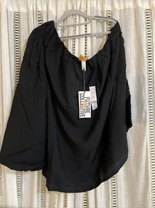 Balloon Asymmetrical Sleeve Blouse Jenny K Lopez Future Collective Plus Size 3X - Picture 1 of 4