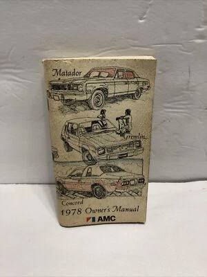 1978 年 AMC 斗牛士 Gremlin Concord 所有者手册指南书 — 第 1/2 张图片