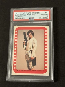 1977 Star Wars STICKER #42, Luke Skywalker, PSA 8 NM-MT, NEW SLAB! NICE! - Picture 1 of 2