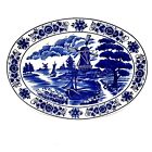 Delft Platter Wall Plate Charger Royal Sphinx Blue White China Porcelain 16”