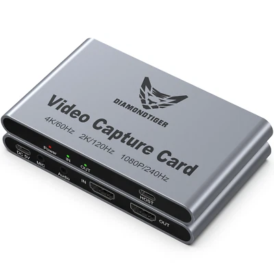 DIAMONDTIGER 4K HDMI Video Capture Card for Streaming,4k@60hz,HDR VRR Passthrough low latency