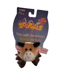 Tyco Zooballs Plush Carmen Cow Stuffed Animal Toy 1996 NOS 3 inches Vintage - Picture 1 of 7