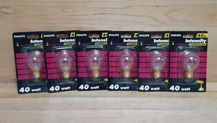 6 CT: PHILIPS 40 Watt HI-INTENSITY CLEAR LIGHT BULB  INTERMEDIATE BASE many uses - Image 1 of 2
