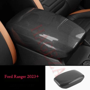 Car Armrest Box Cover Trim Glove Protector For Ford Ranger 2023-2024 Carbon Fibe - Picture 1 of 9